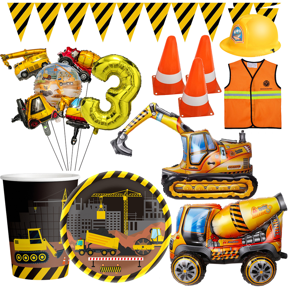 Kids Outdoor Digger - Excavator Vehicle Gold Black Digital Balloon