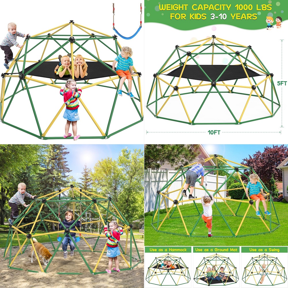 Kids Outdoor Climber - Climbing Dome, 10FT Dome Climber with