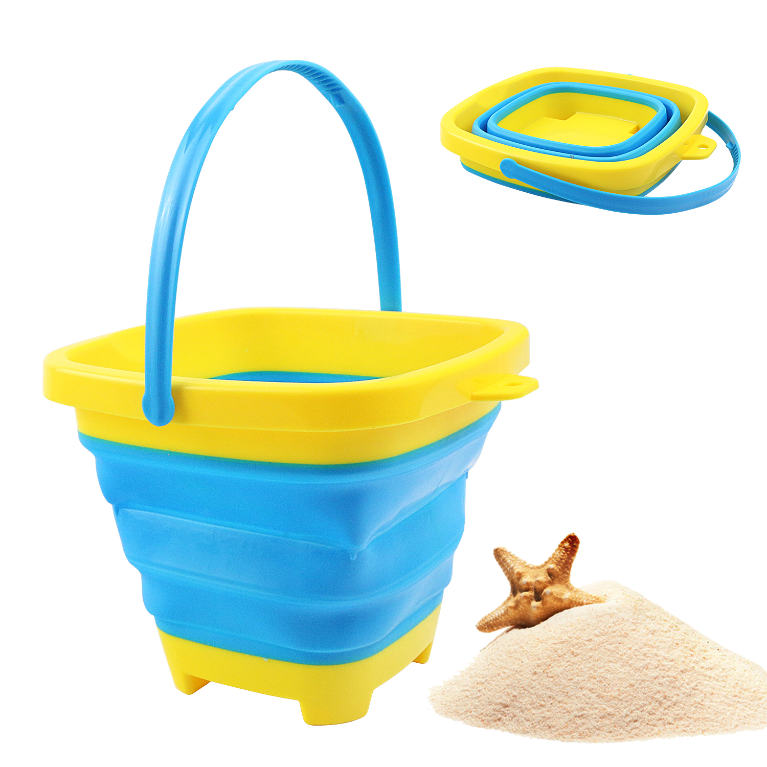 Kids Outdoor Tunnel - Foldable Silicone Bucket Beach Toys Summer