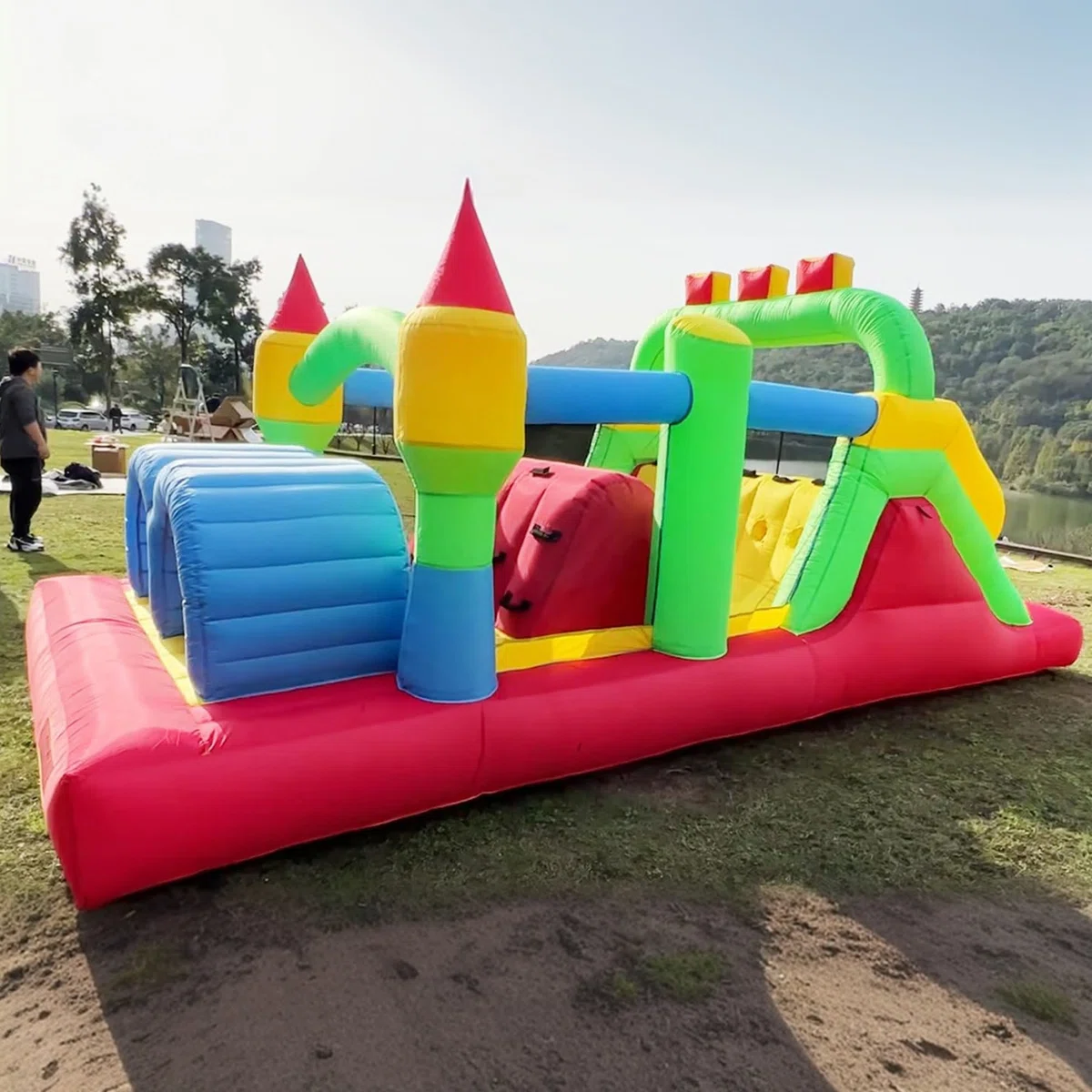 Kids Outdoor Tunnel - KF Inflatable Obstacle Course for Big18