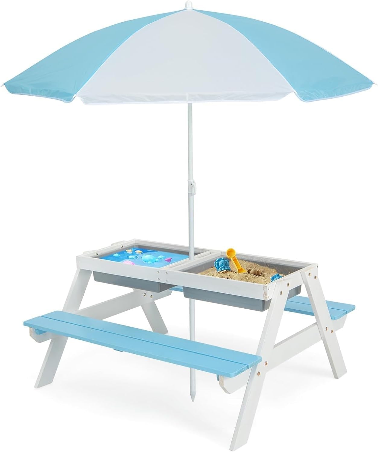 Kids Outdoor Chair And Table - Kids Picnic Table, 4 in 1