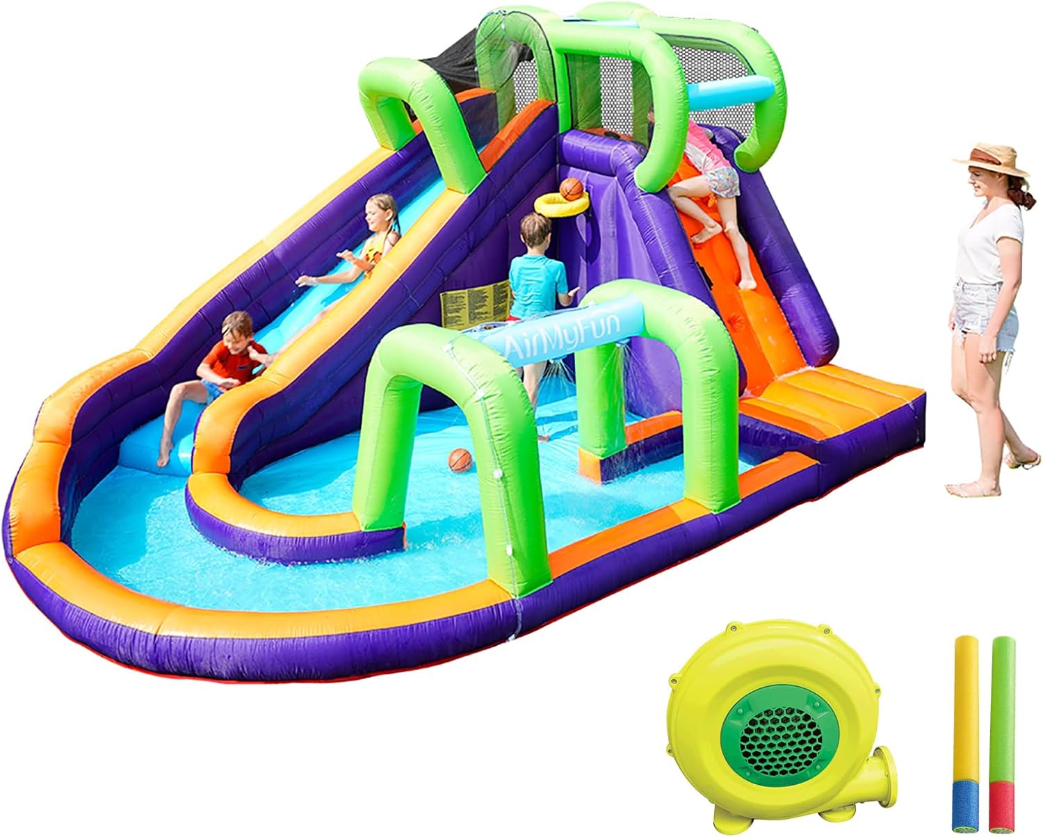 Kids Outdoor Tunnel - Water Slide InflatableBounce House for Kids
