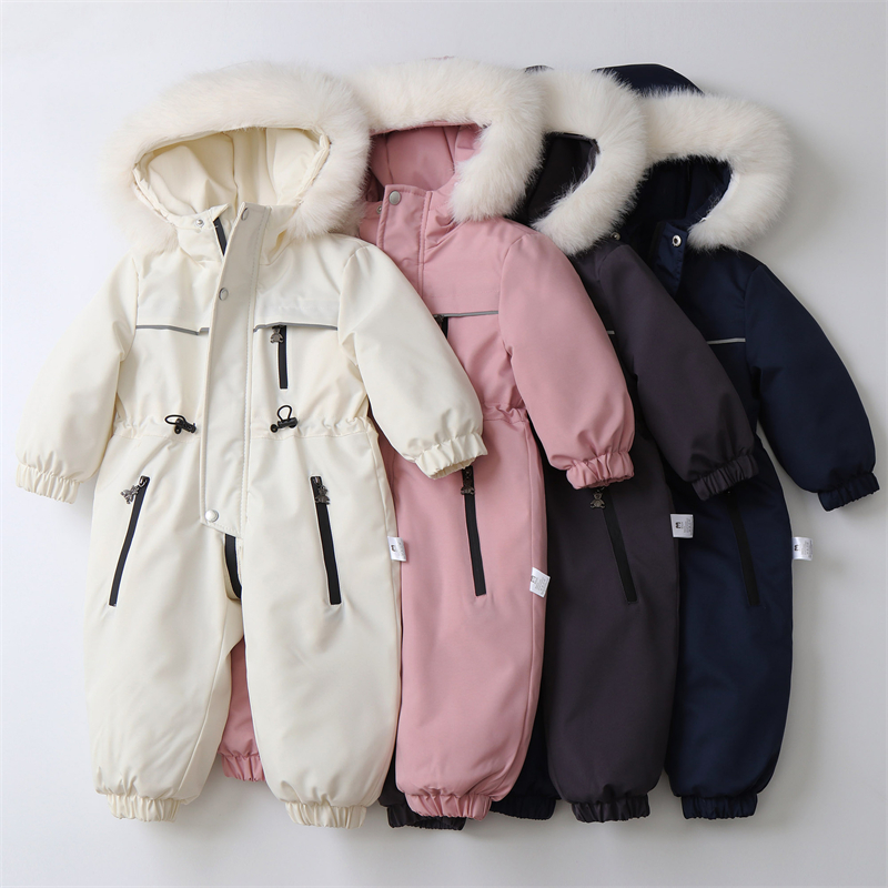 Kids Outdoor Jumpsuit - Children Winter Jumpsuit Thicken Boys Ski