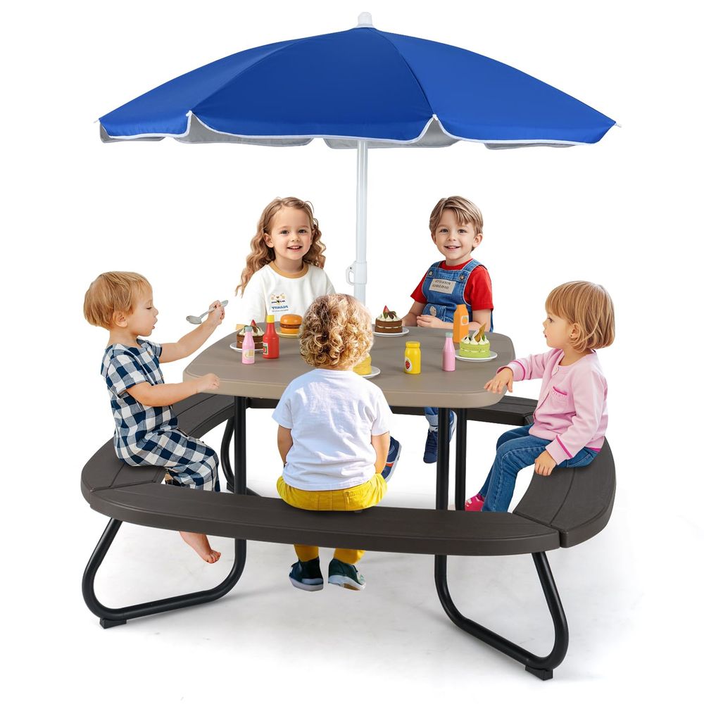 Kids Outdoor Chair And Table - Kids Picnic Table, 8 Person Toddler
