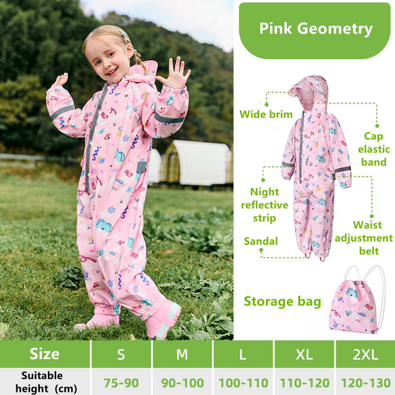 Kids Outdoor Jumpsuit - Cartoon Kids One Piece Rain Suit