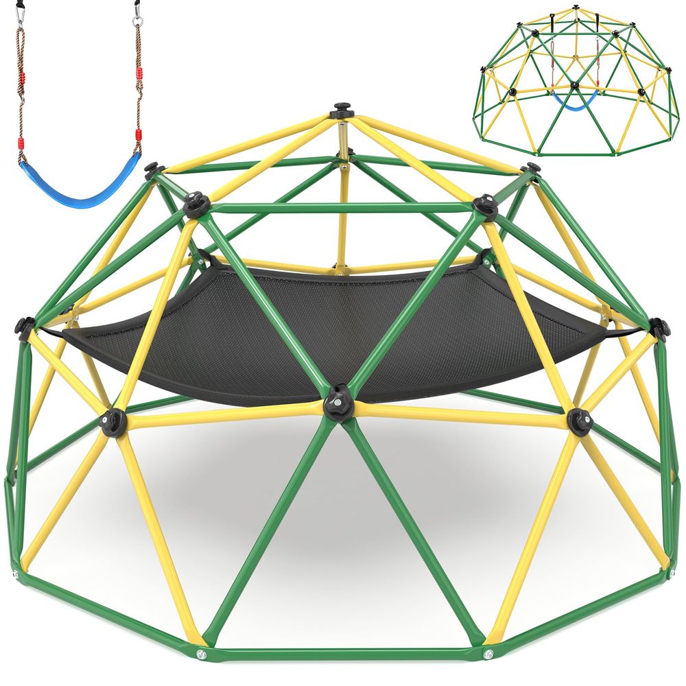 Kids Outdoor Climber - Climbing Dome, 10FT Climber with Hammock