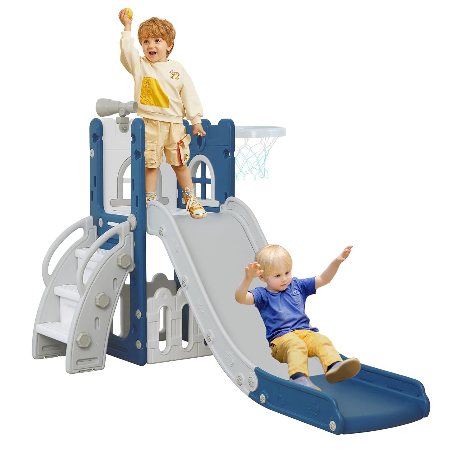 Kids Outdoor Climber - 6-in-1 Kids Slide Climber Set with
