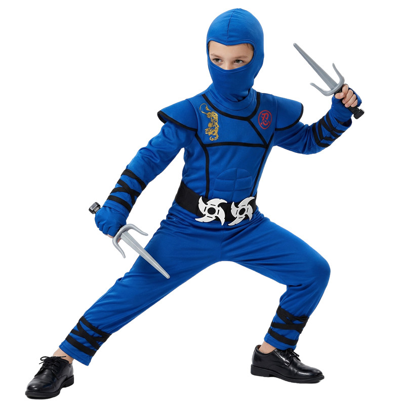 Black and Blue Ninja Costume f - Kids Outdoor Ninja Equipment review and price