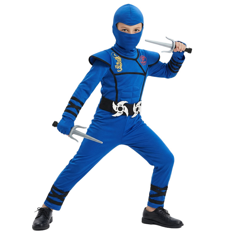 Black and Blue Ninja Costume f - Kids Outdoor Ninja Equipment review and price