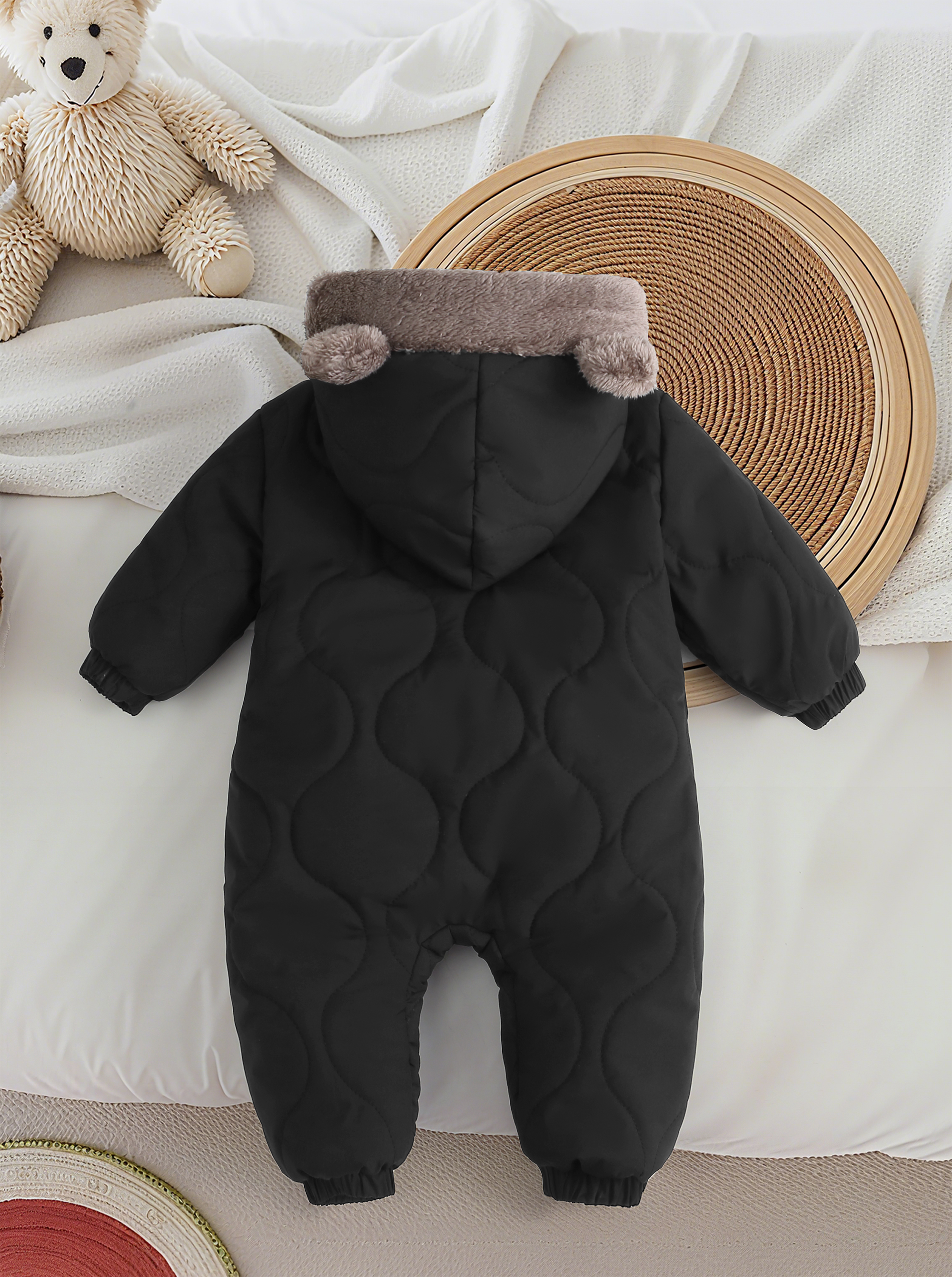 Infant Cartoon Bear Thickened  - Kids Outdoor Jumpsuit review and price