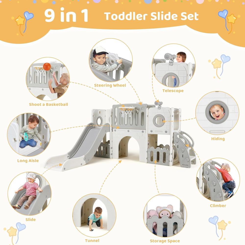 9 in 1 Toddler Slide Set, Kids - Kids Outdoor Climber review and price