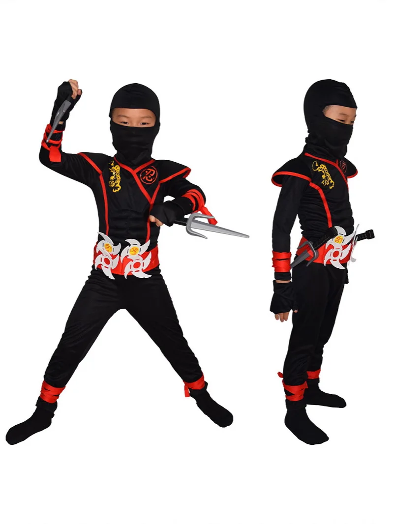 New Red Ninja Costume Boy Hall - Kids Outdoor Ninja Equipment review and price