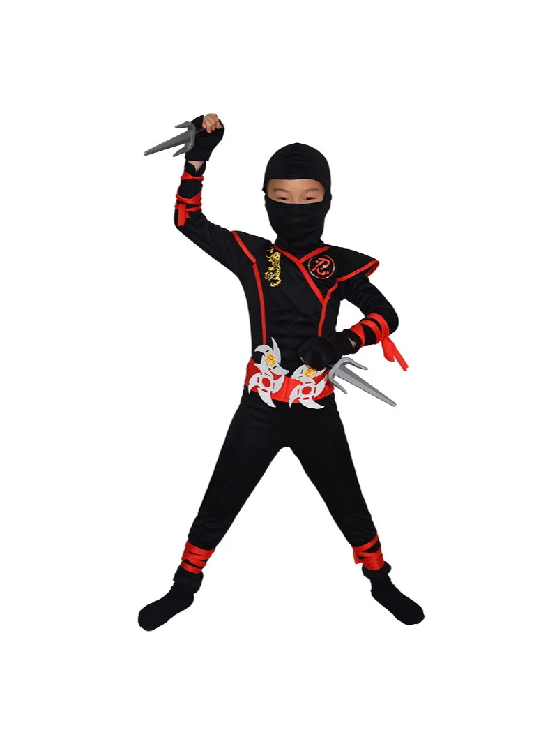 New Red Ninja Costume Boy Hall - Kids Outdoor Ninja Equipment review and price