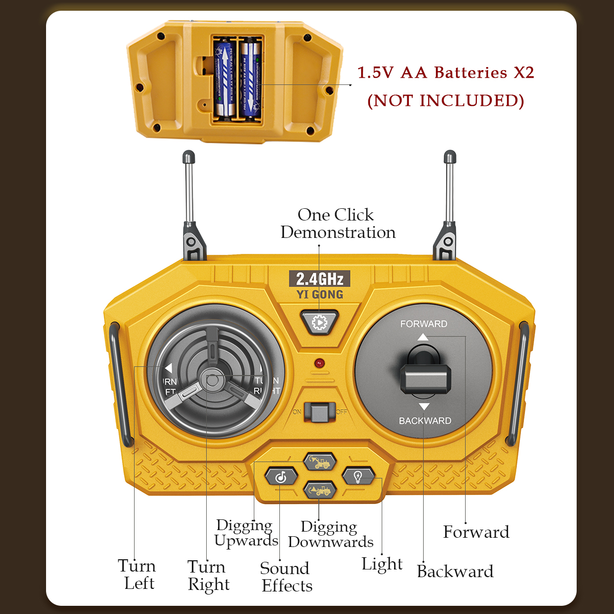 2.4G Remote Controlled Bulldoz - Kids Outdoor Digger review and price