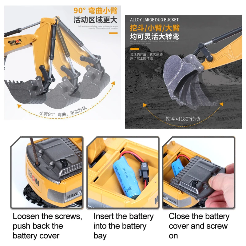 RC Excavator 2.4Ghz 6 Channel  - Kids Outdoor Digger review and price