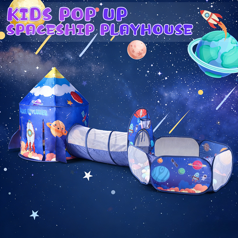 3pc Space Ship Kids Play Tent, - Kids Outdoor Tunnel review and price