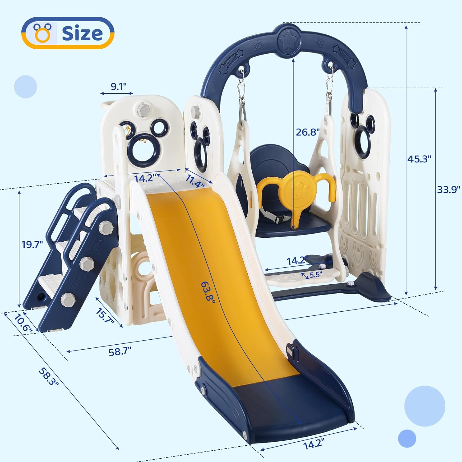 Swing Slide for Kids, 6 in 1 S - Kids Outdoor Climber review and price
