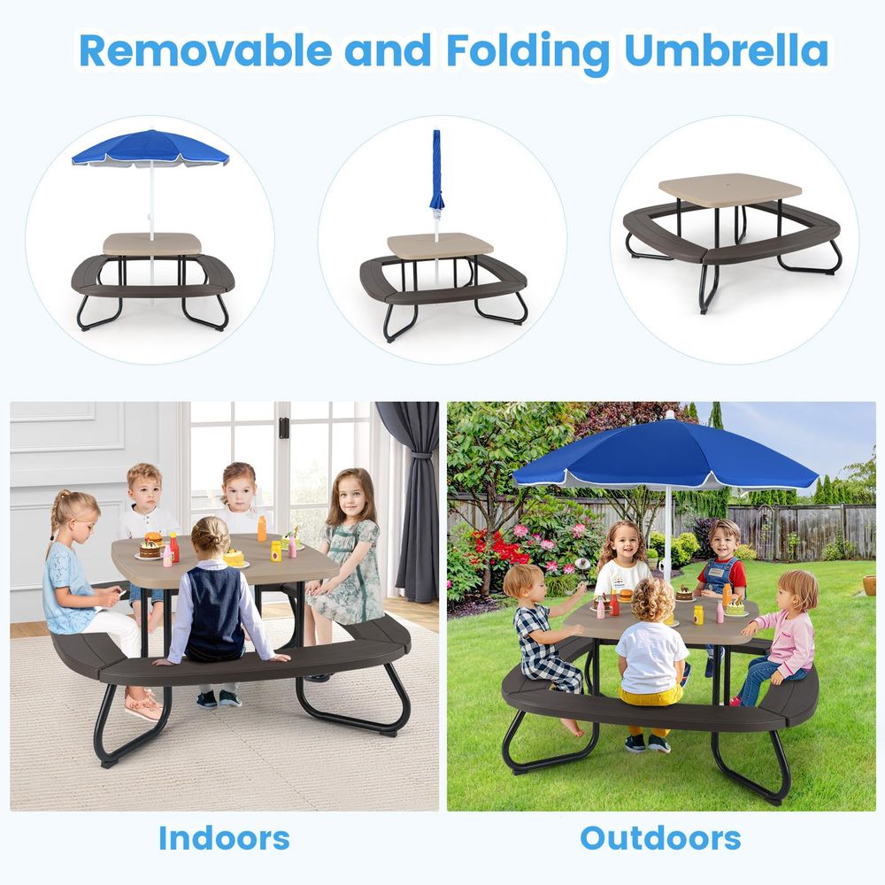 Kids Picnic Table, 8 Person Ki - Kids Outdoor Chair And Table review and price