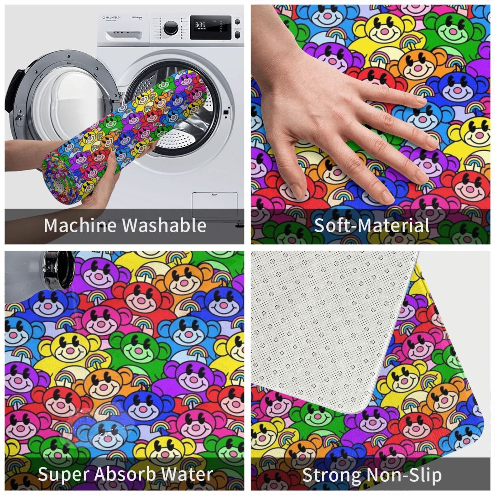 Rainbow Monkeys Carpet Mat Rug - Kids Outdoor Floor Cushions review and price