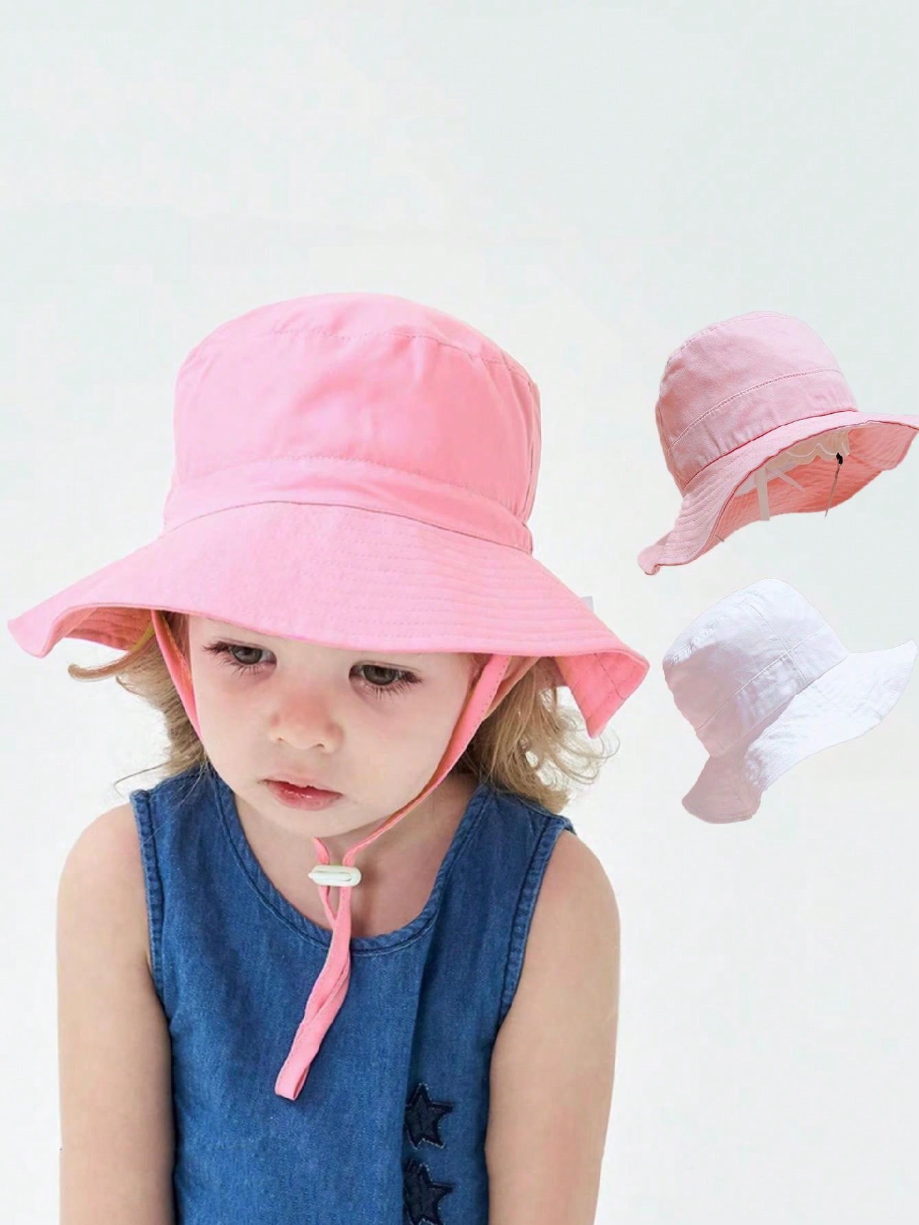 1pc Pink Flat Top Bucket Hat f - Kids Outdoor Hat review and price