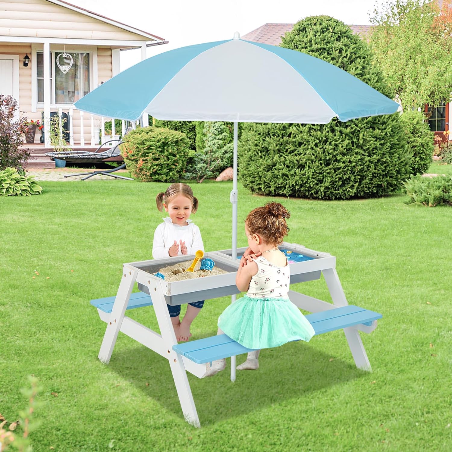 Kids Picnic Table, 4 in 1 Outd - Kids Outdoor Chair And Table review and price