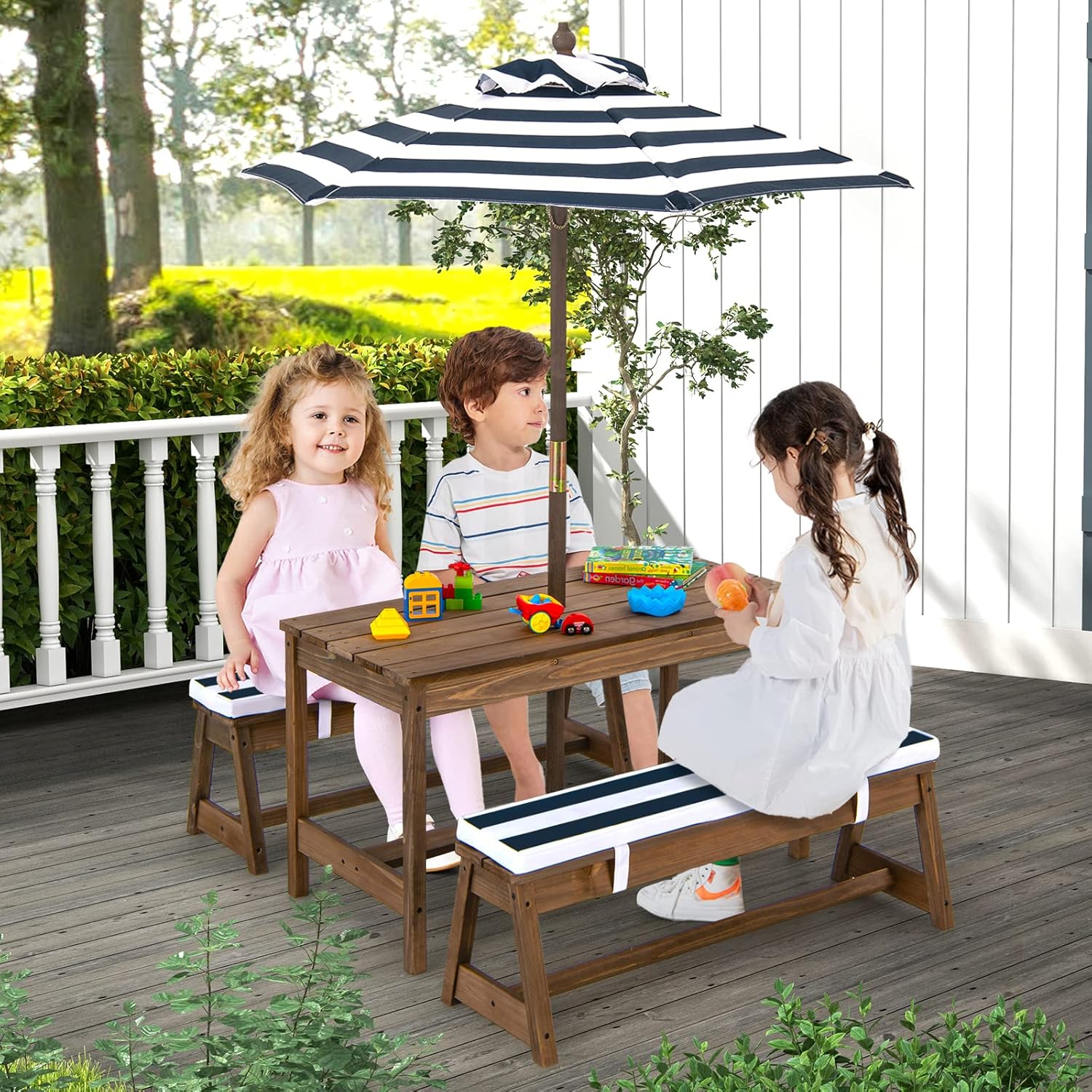 Height Adjustable Wooden Kids  - Kids Outdoor Chair And Table review and price