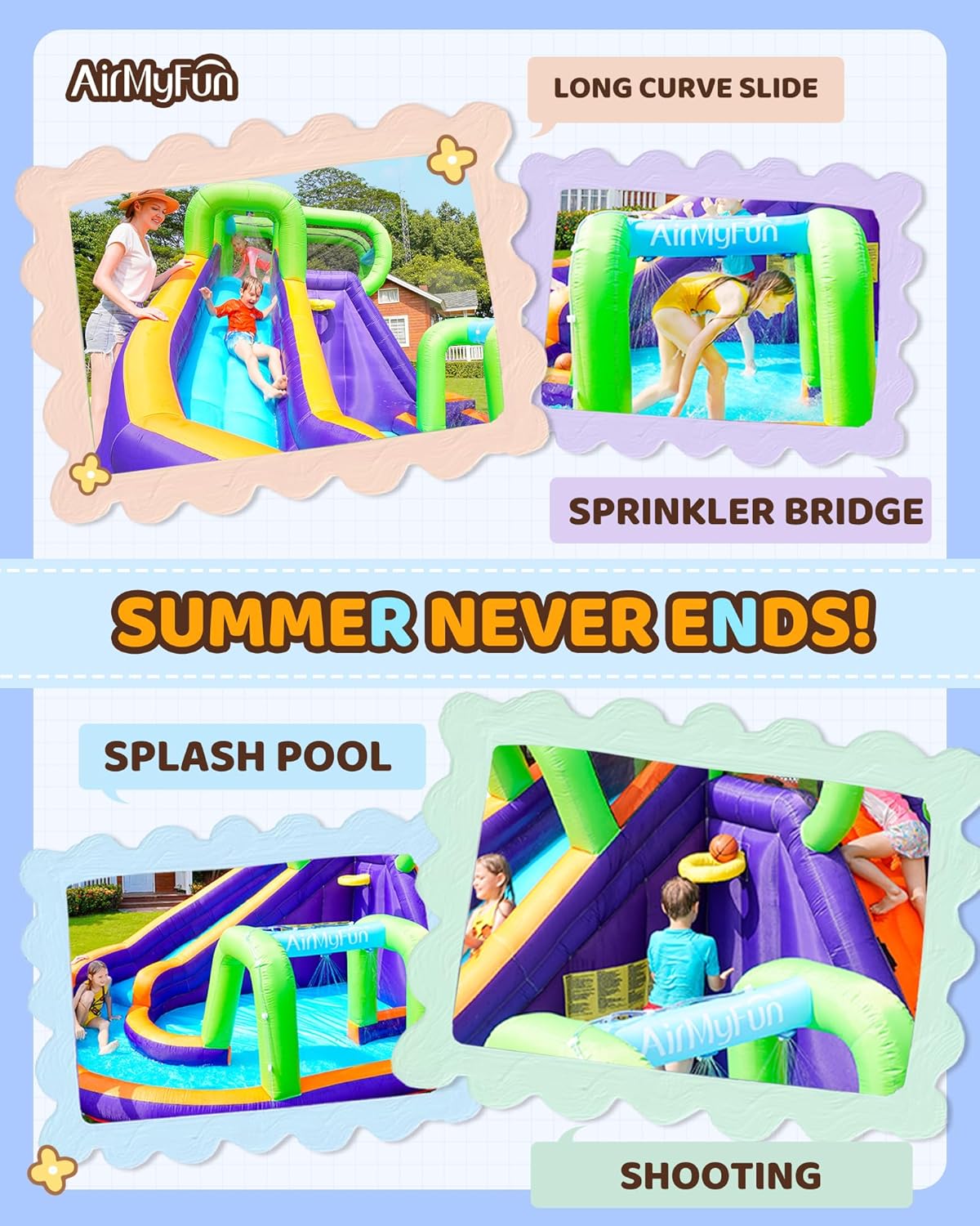 Water Slide InflatableBounce H - Kids Outdoor Tunnel review and price