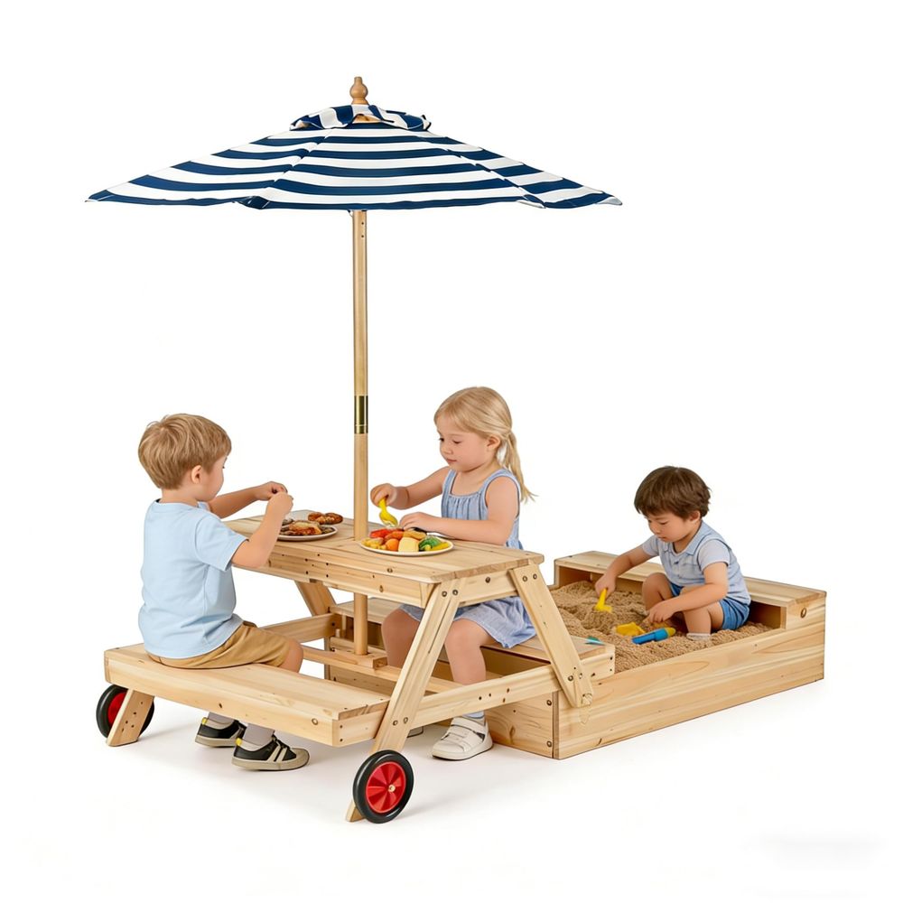 Kids Picnic Table with Sandbox - Kids Outdoor Chair And Table review and price