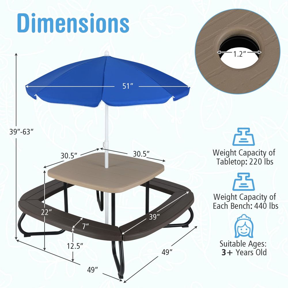 Kids Picnic Table, 8 Person To - Kids Outdoor Chair And Table review and price