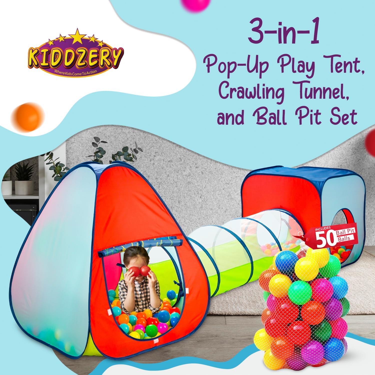 Kids Play Tent with 50 Balls - - Kids Outdoor Tunnel review and price