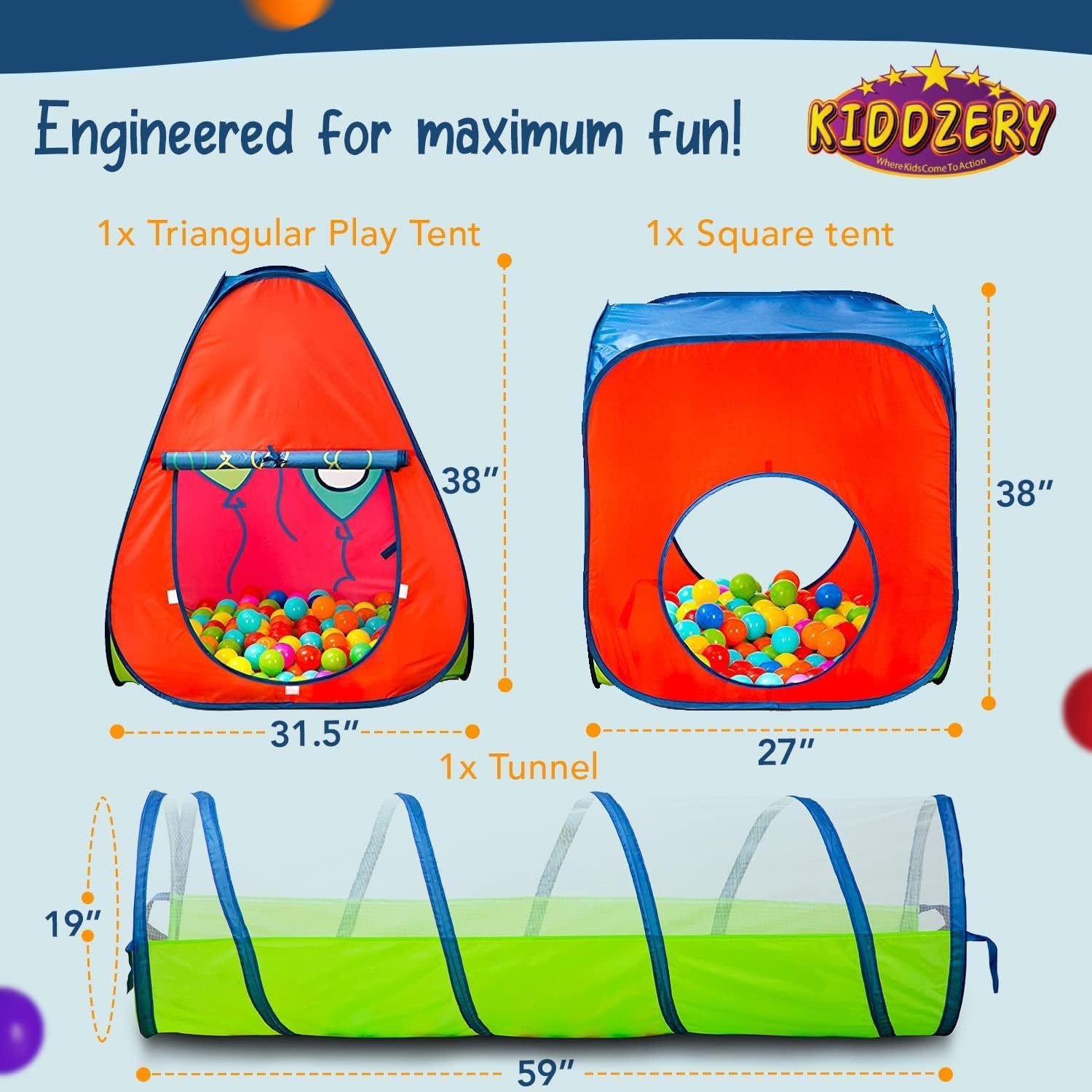 Kids Play Tent with 50 Balls - - Kids Outdoor Tunnel review and price