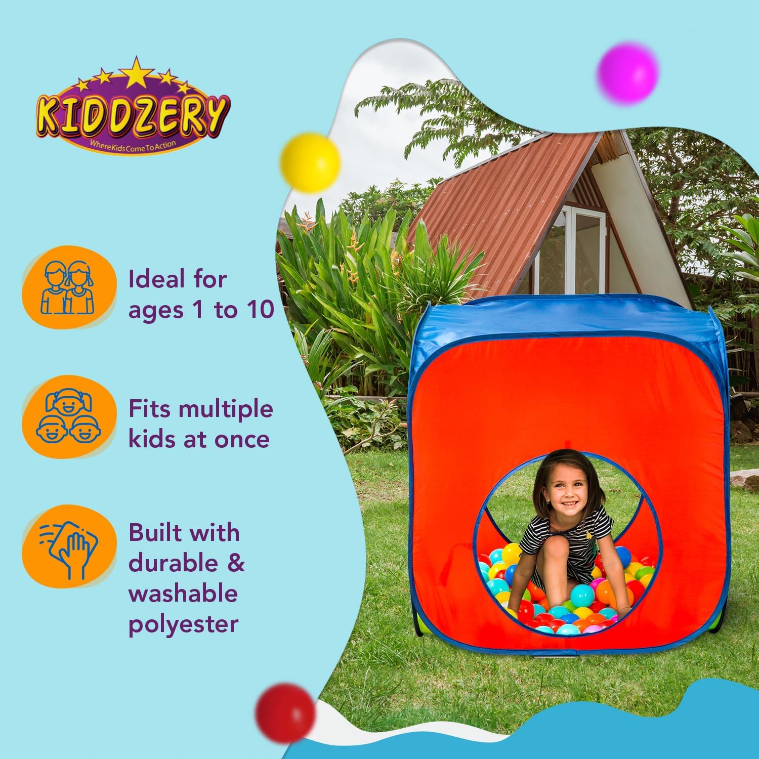 Kids Play Tent with 50 Balls - - Kids Outdoor Tunnel review and price
