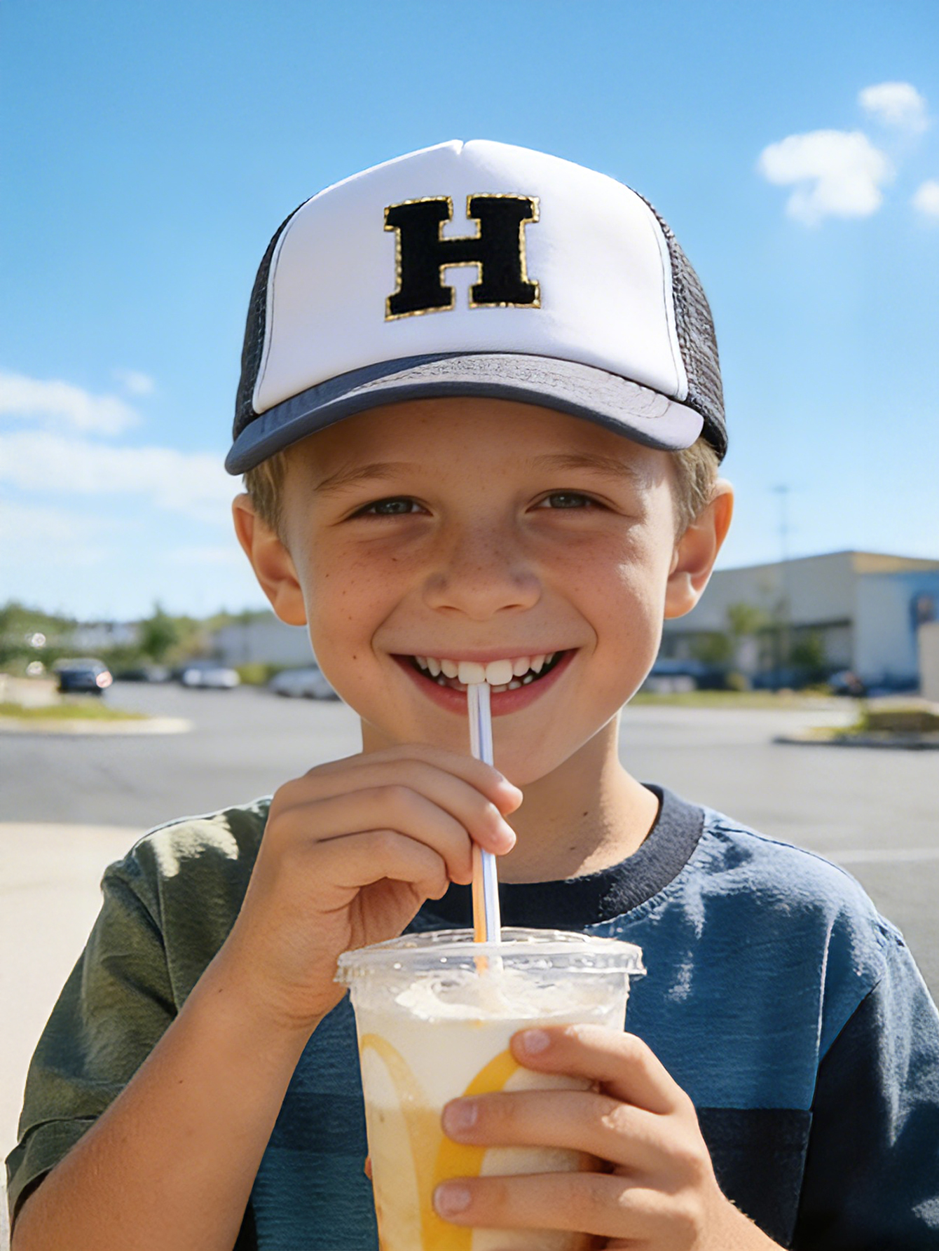 1pc Gray Hat With 26-Letter Pa - Kids Outdoor Hat review and price