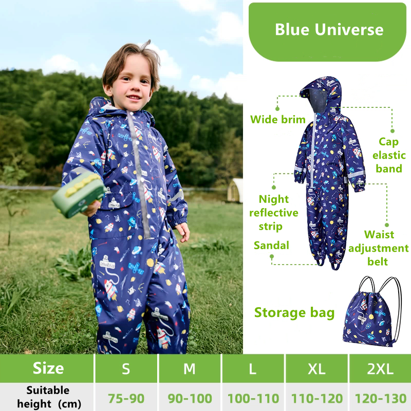 Cartoon Kids One Piece Rain Su - Kids Outdoor Jumpsuit review and price