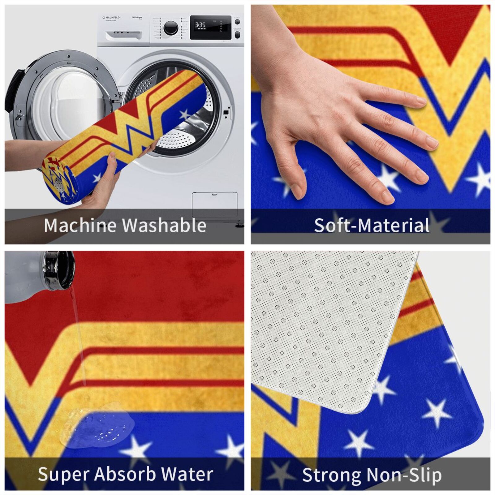 Golden Retro Wonder Womn Comic - Kids Outdoor Floor Cushions review and price