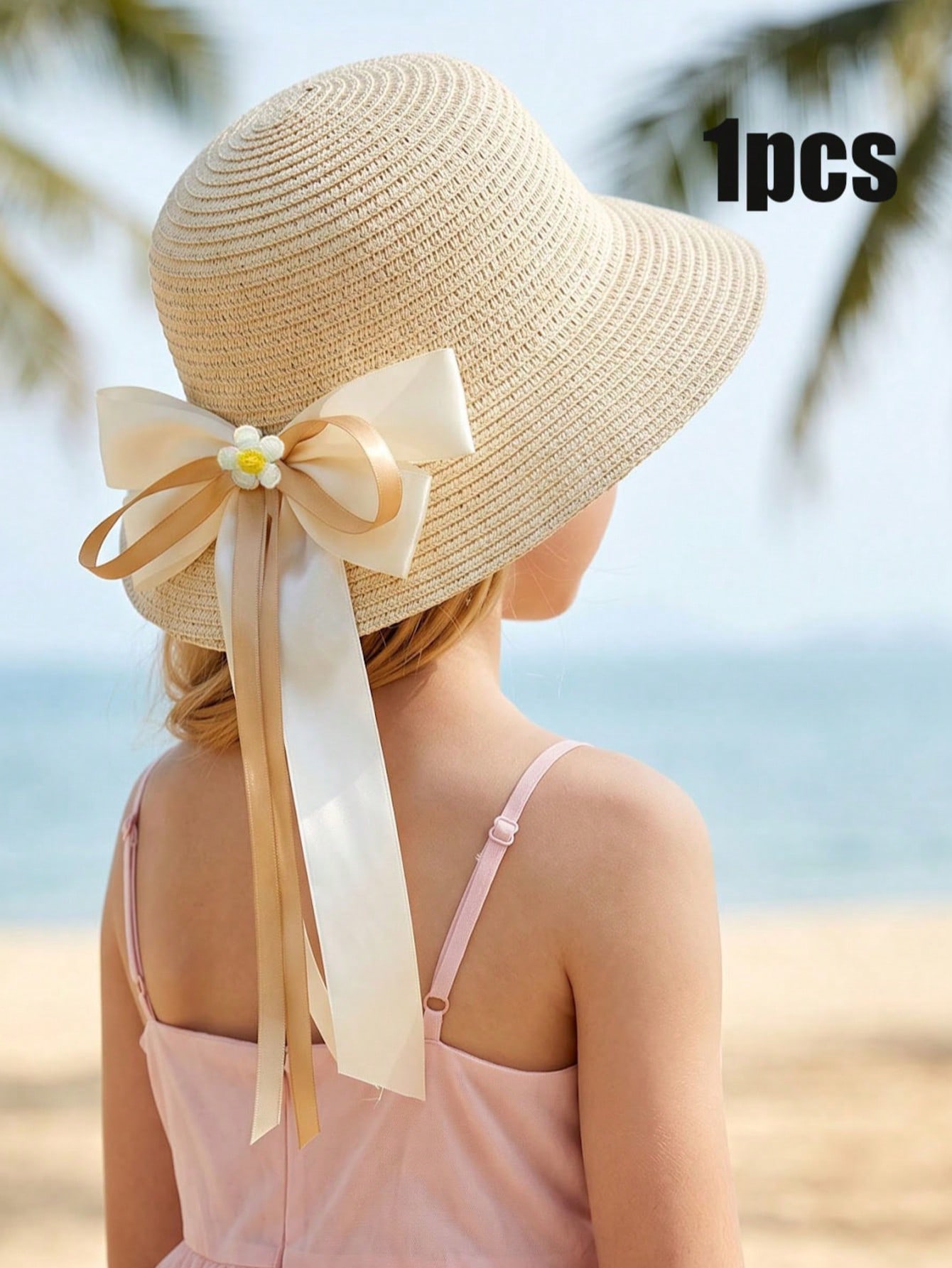 1Pc 3-8Y Girls Coffee Bow Stra - Kids Outdoor Hat review and price