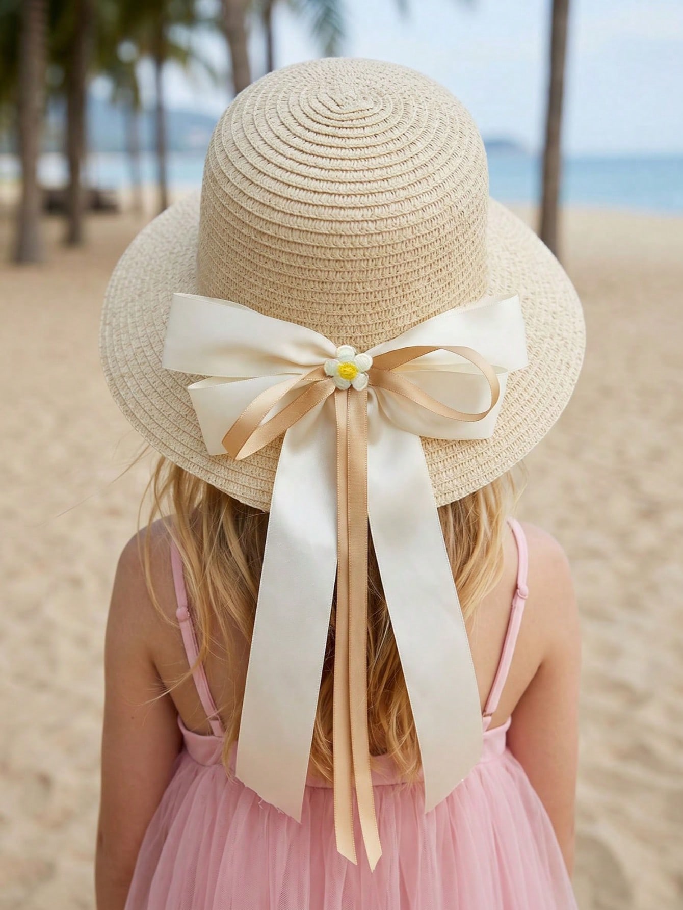 1Pc 3-8Y Girls Coffee Bow Stra - Kids Outdoor Hat review and price