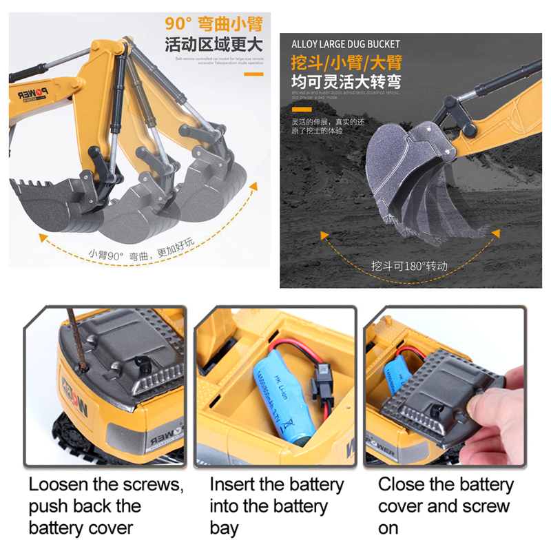 RC Excavator 2.4Ghz 6 Channel  - Kids Outdoor Digger review and price