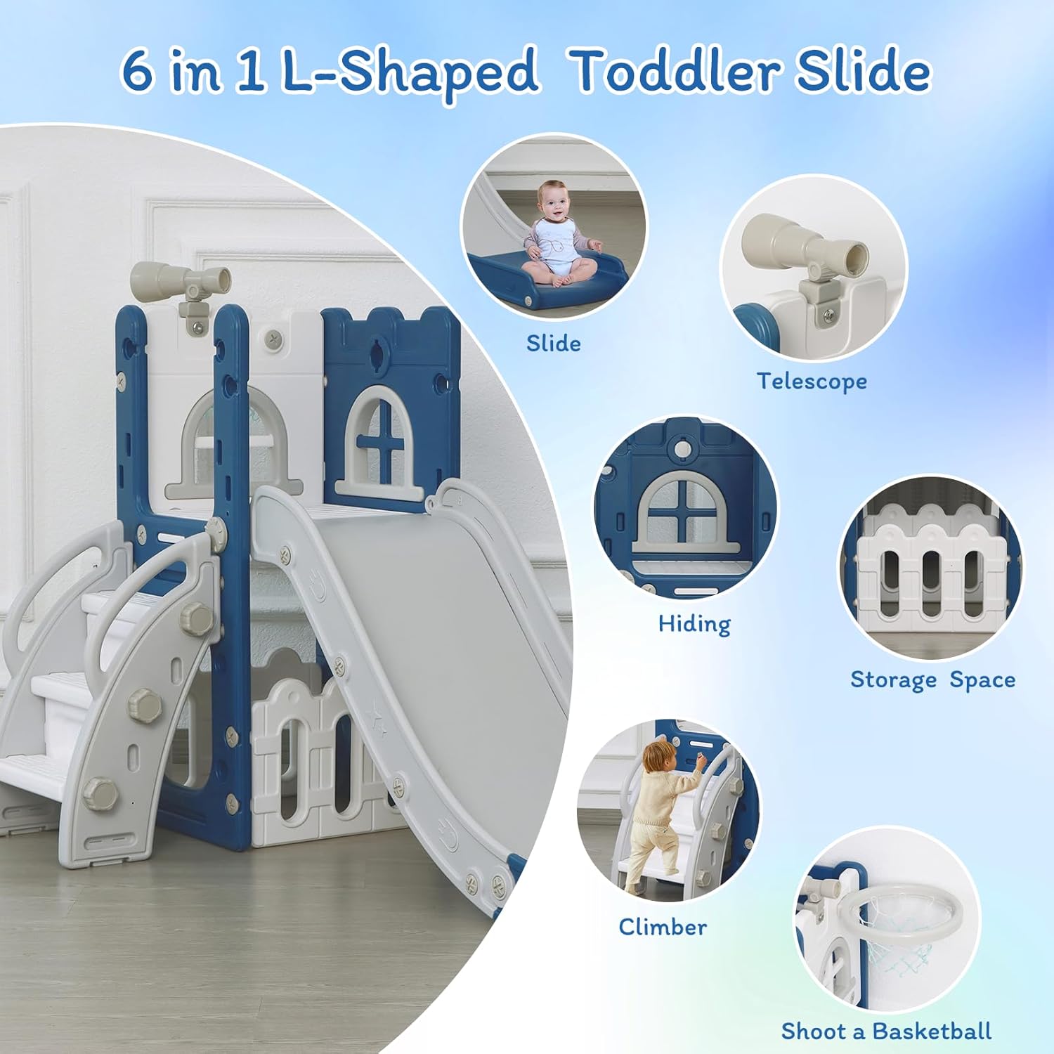 6-in-1 Kids Slide Climber Set  - Kids Outdoor Climber review and price